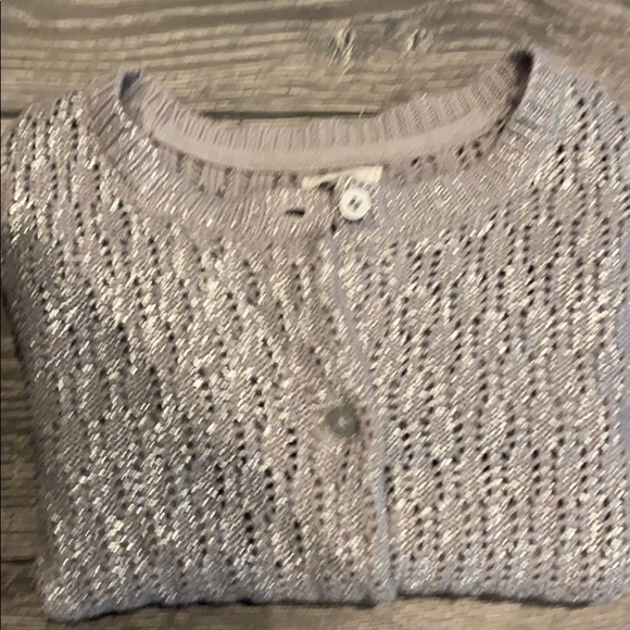 Gymboree Girls Grey Metallic Cardigan - Picture 4 of 4